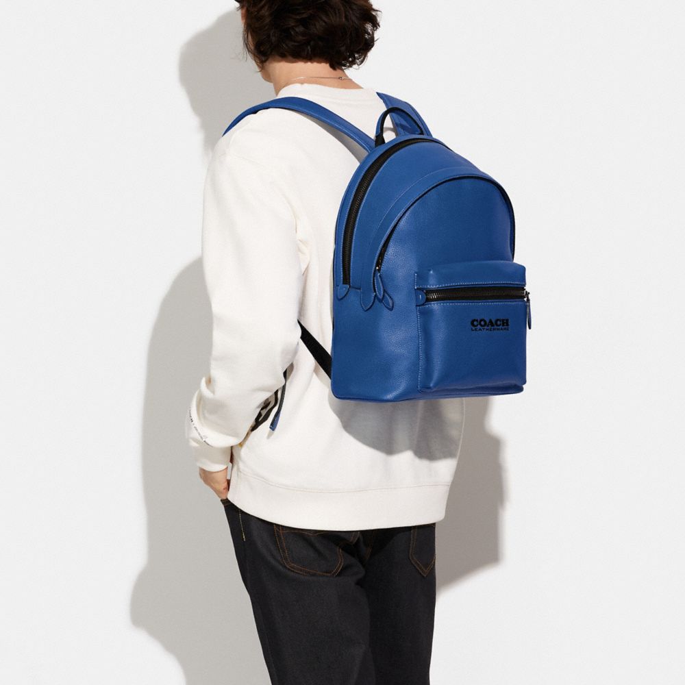 Coach Signature Logo Charter Backpack Black