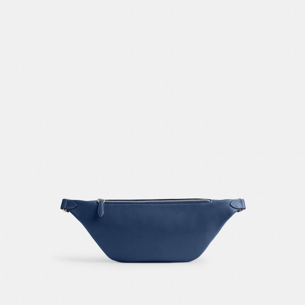 COACH®,League Belt Bag,Leather,Belt Bag,Embossed,Logo,Casual,Navy,Back View