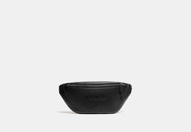 COACH®,LEAGUE BELT BAG,Smooth Leather,Medium,Black Copper/Black,Front View