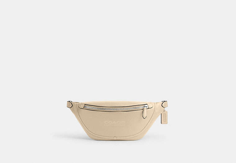 COACH®,LEAGUE BELT BAG,Smooth Leather,Medium,Ivory,Front View