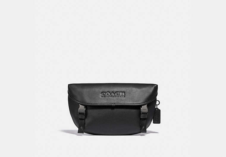 COACH®,LEAGUE OVERSIZED SLING,Smooth Leather,Medium,Black Copper/Black,Front View