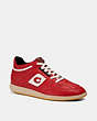 COACH®,CITYSOLE MID TOP SNEAKER,Leather,Electric Red,Front View