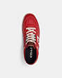 COACH®,CITYSOLE MID TOP SNEAKER,Leather,Electric Red,Inside View,Top View