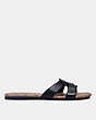 COACH®,ESSIE SANDAL,Leather,Black,Angle View