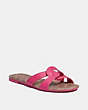COACH®,ESSIE SANDAL,Leather,Bold Pink,Front View