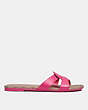 COACH®,ESSIE SANDAL,Leather,Bold Pink,Angle View