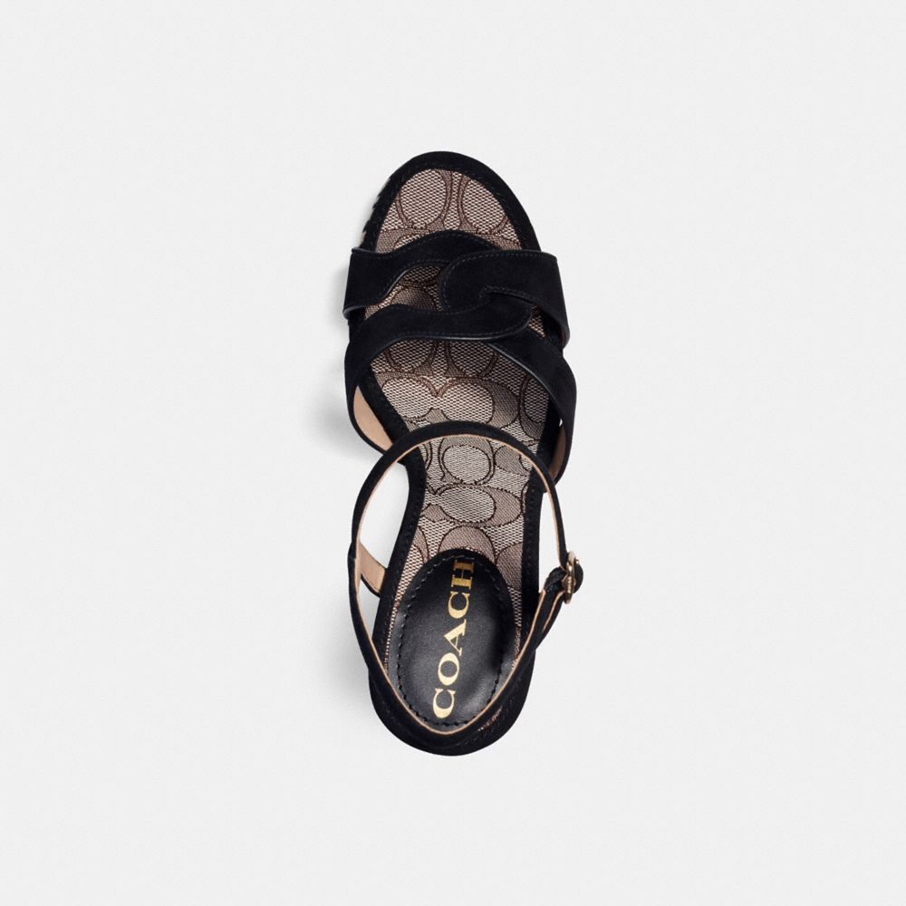 COACH®,TALINA SANDAL,Black,Inside View,Top View