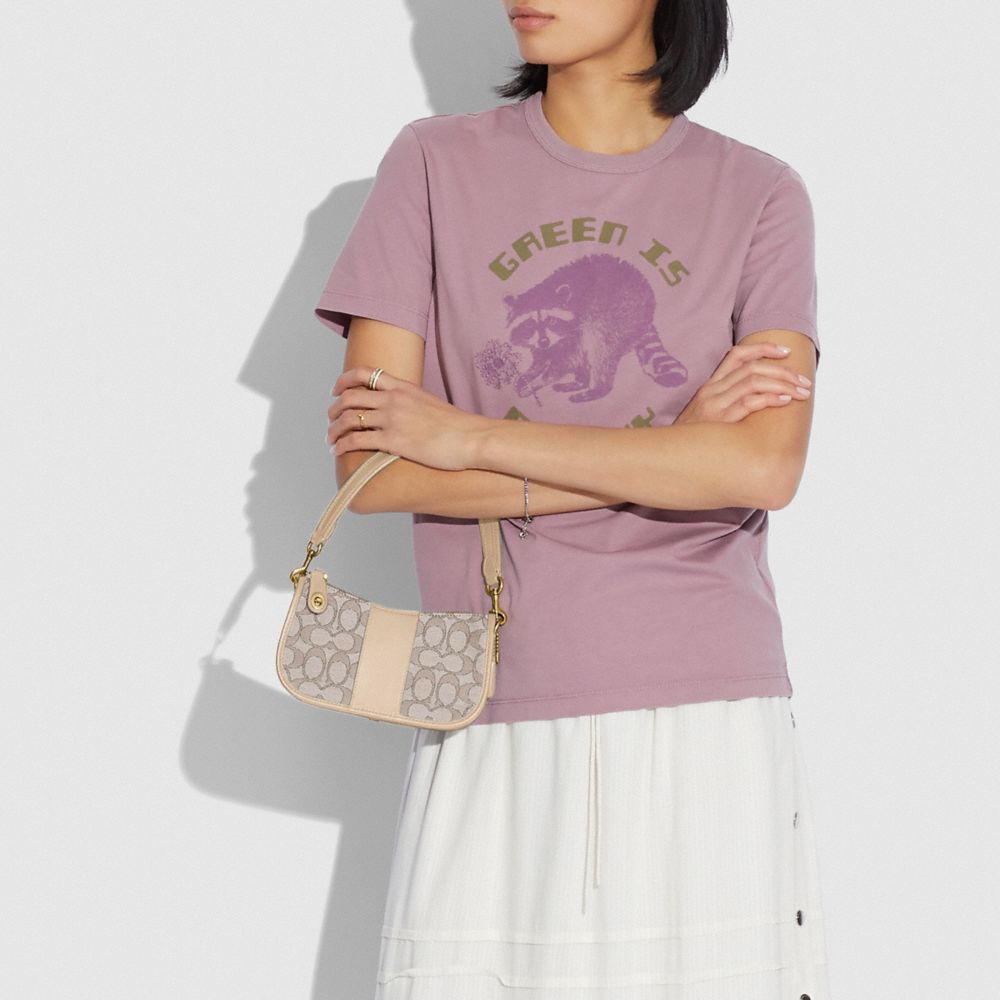 COACH®,Swinger Bag 20 In Signature Jacquard,,Detail View