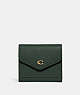 COACH®,WYN SMALL WALLET,Leather,Brass/Amazon Green,Front View