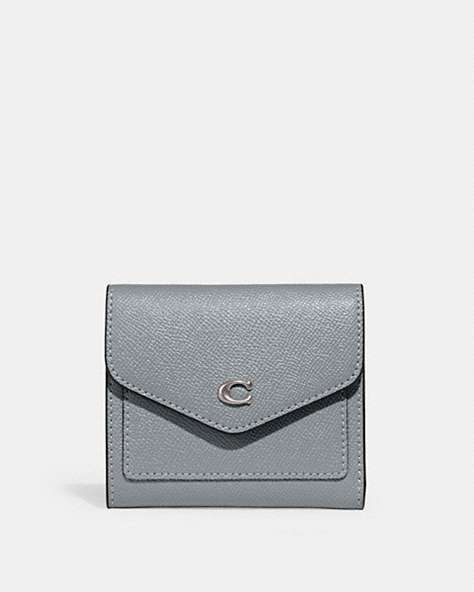 COACH®,WYN SMALL WALLET,Silver/Grey Blue,Front View