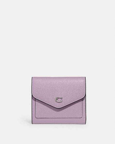 COACH®,WYN SMALL WALLET,Leather,Silver/Soft Purple,Front View