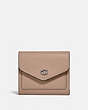 COACH®,WYN SMALL WALLET,Leather,Light Antique Nickel/Taupe,Front View