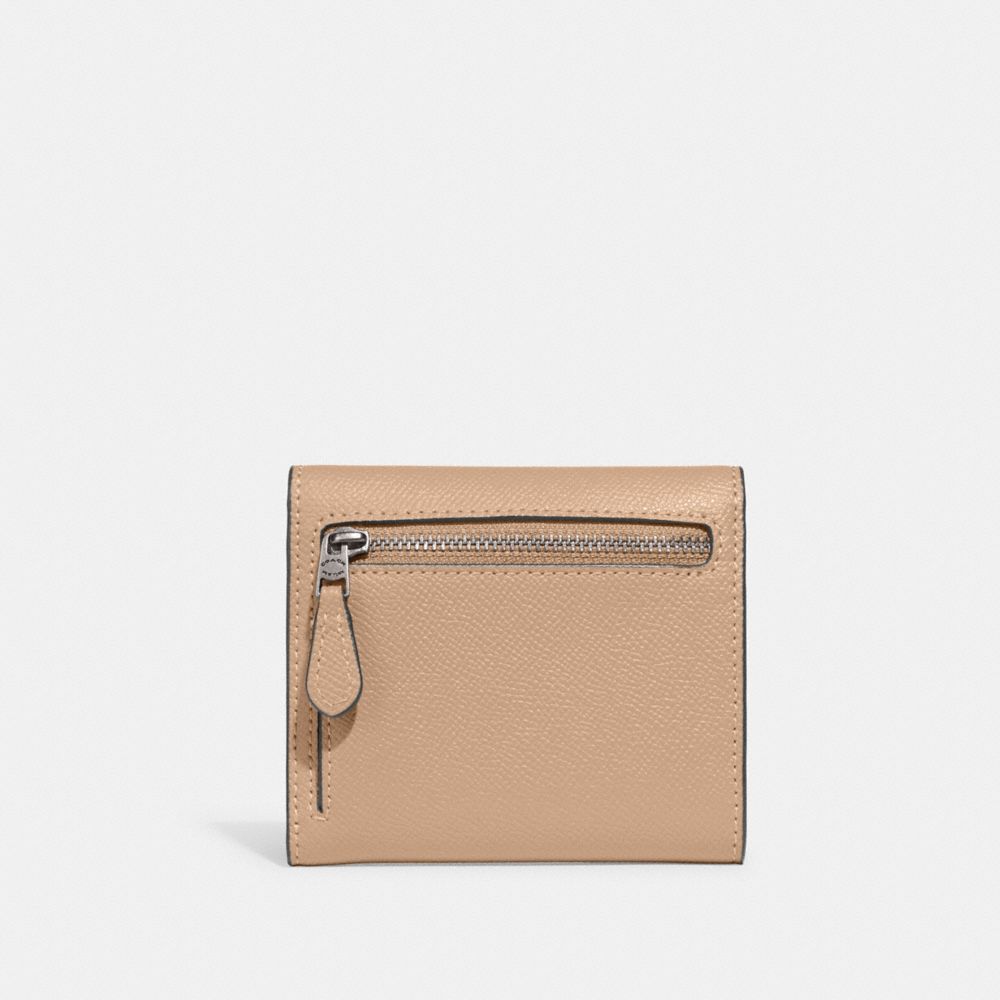 COACH®,Wyn Small Wallet,Leather,Tri Fold,Logo,Metal,Scratch Resistant,Casual,Brown,Interior View