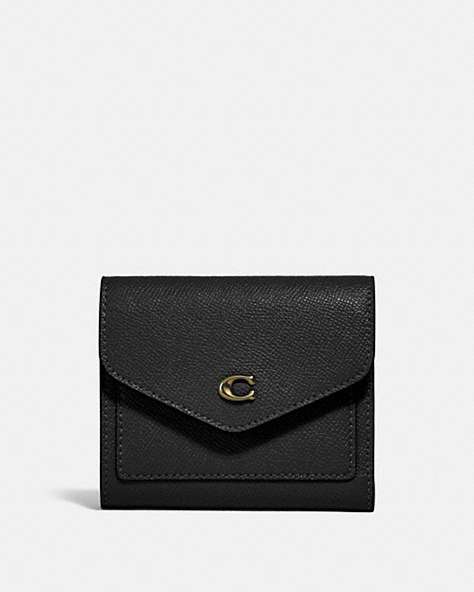 COACH®,WYN SMALL WALLET,Light Gold/Black,Front View