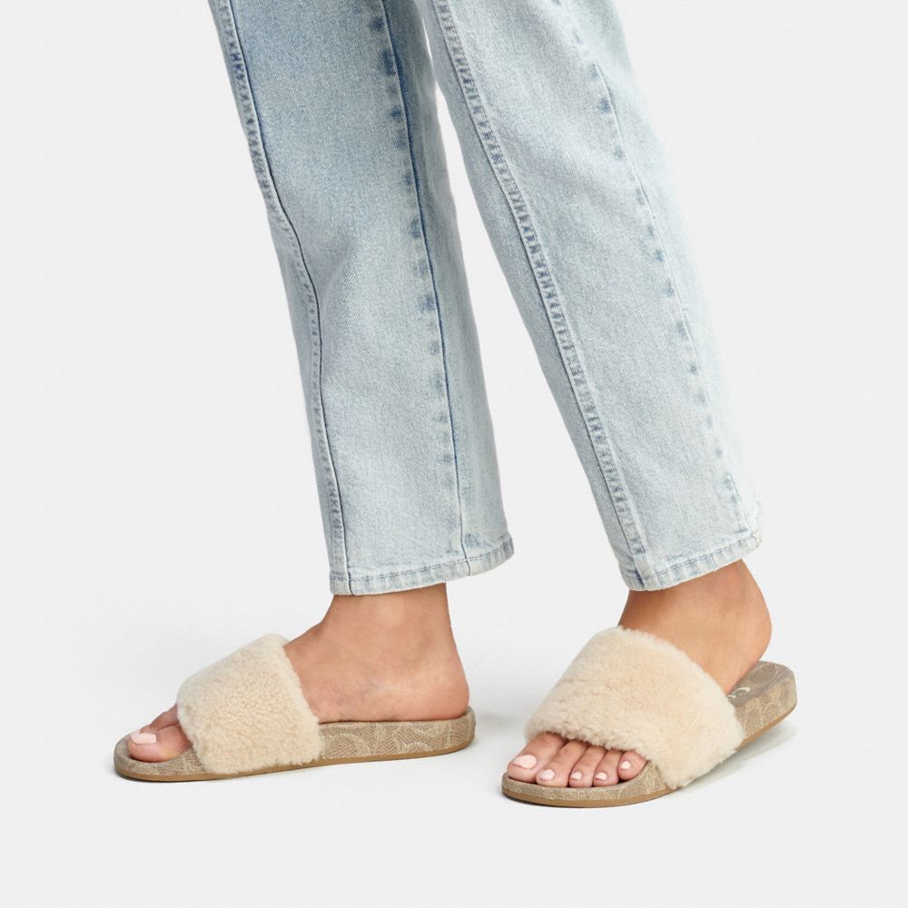 Shearling slides online womens