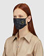 COACH®,REXY FACE MASK WITH CAMO PRINT,Mixed Material,Black,Detail View
