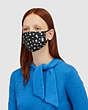 COACH®,SHARKY FACE MASK WITH STAR PRINT,Mixed Material,Black,Detail View