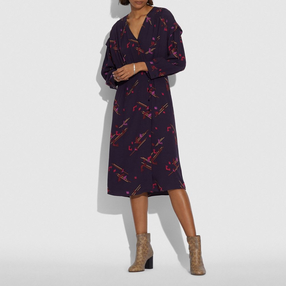 Robe Midi Drapée En Crêpe