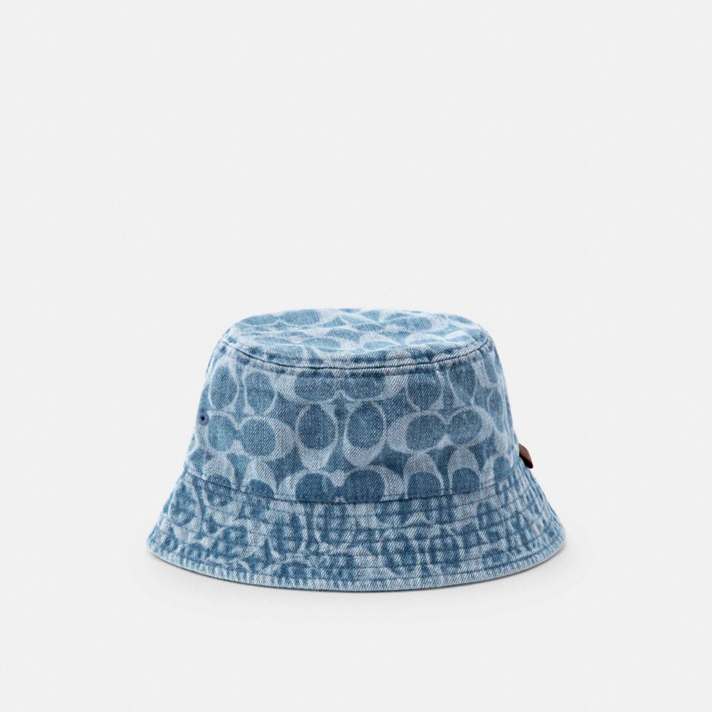 NWT COACH men Denim Bucket Hat CH403 