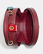 COACH®,LUNAR NEW YEAR CIRCLE BAG IN SIGNATURE CANVAS,Signature Coated Canvas/Smooth Leather,Medium,Brass/Tan Electric Red Multi,Inside View,Top View