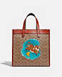 COACH®,LUNAR NEW YEAR FIELD TOTE IN SIGNATURE CANVAS WITH OX,Signature Coated Canvas,Large,Brass/Tan/Rust,Front View