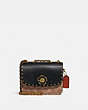 COACH®,MADISON SHOULDER BAG 16 IN SIGNATURE CANVAS WITH RIVETS,pvc,Mini,Brass/Tan/Rust,Front View
