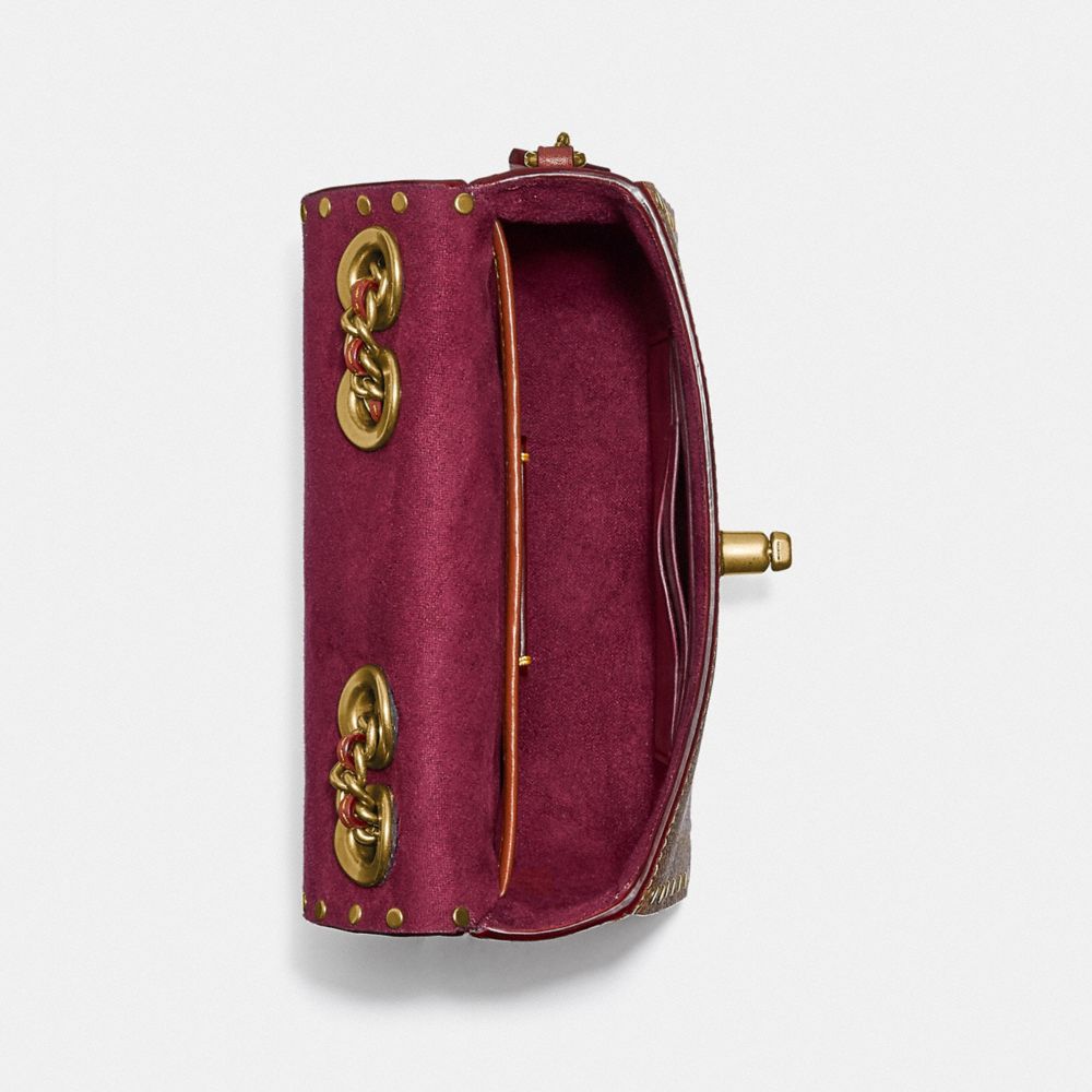 COACH®,Madison Shoulder Bag 16 In Signature Canvas With Rivets,,Inside View,Top View