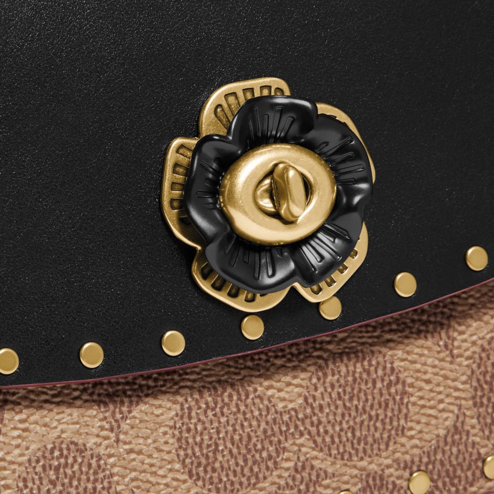 COACH®,Madison Shoulder Bag 16 In Signature Canvas With Rivets,,Closer View