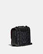 COACH®,MADISON SHOULDER BAG 16 IN SIGNATURE CANVAS WITH RIVETS,pvc,Mini,Matte Black/Charcoal Black Multi,Angle View