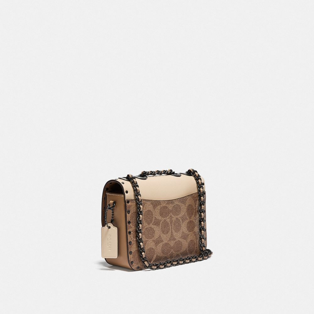 COACH Madison Shoulder Bag in Signature Canvas With Rivets And Snakeskin  Detail - Macy's