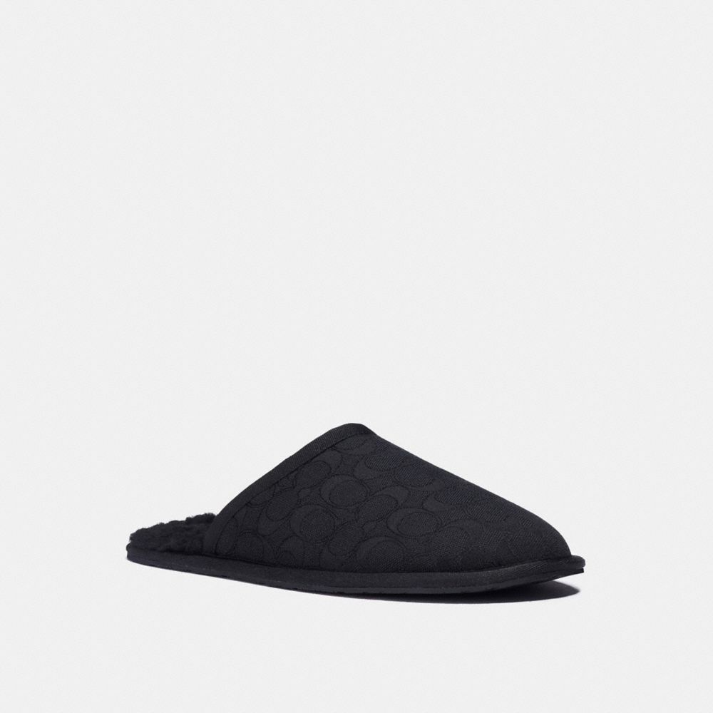 Black 2025 coach slippers