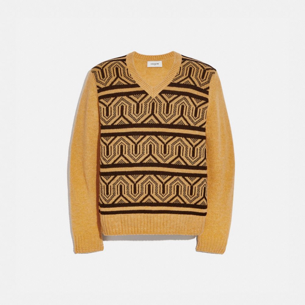 COACH®: Graphic Jacquard Sweater