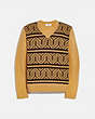 COACH®,GRAPHIC JACQUARD SWEATER,wool,Yellow Multi,Front View