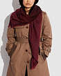 COACH®,SIGNATURE OMBRE OVERSIZED SQUARE SCARF,Cotton/Modal,Wine,Detail View