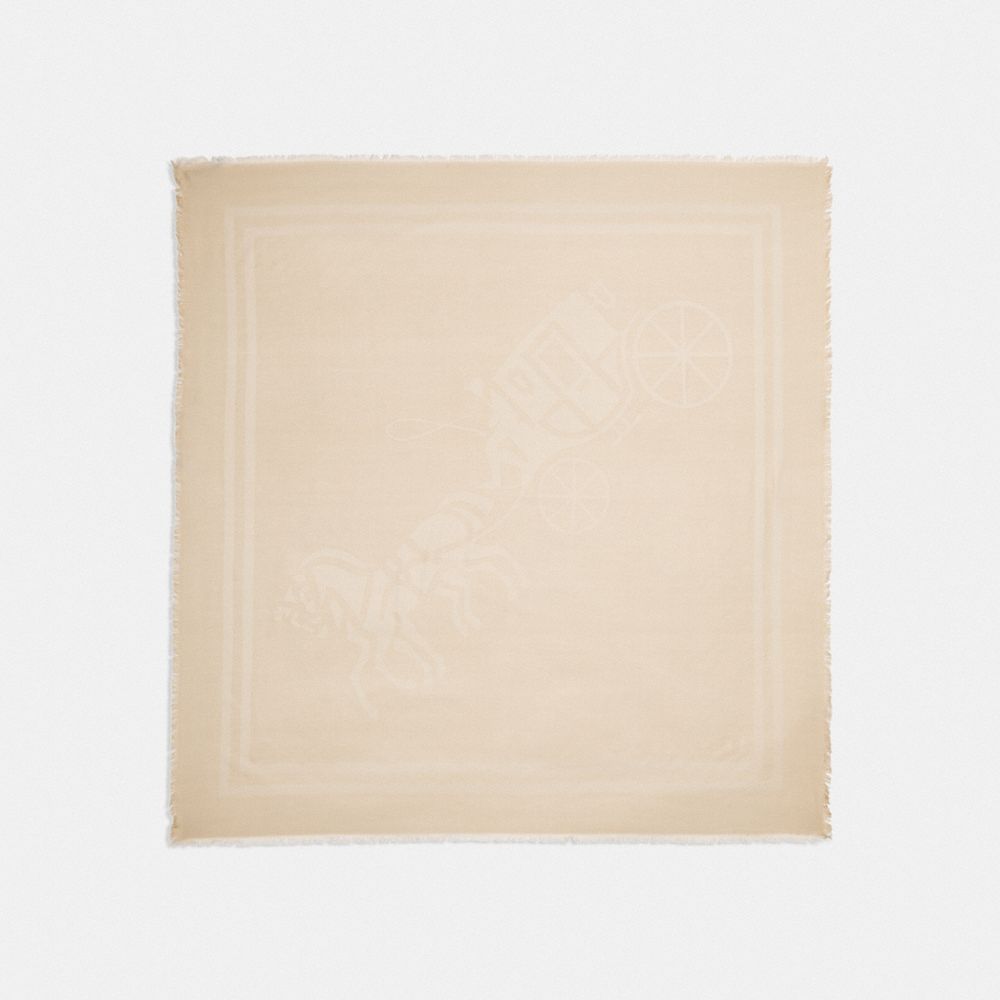COACH®,Horse And Carriage Print Jacquard Oversized Square Scarf,,Front View