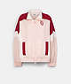 COACH®,COLORBLOCK SIGNATURE TRACK JACKET,Other,Crystal Pink Multi,Front View