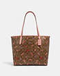 COACH®,CITY TOTE IN SIGNATURE CANVAS WITH CANDY PRINT,pvc,Large,Gold/Khaki Multi,Front View