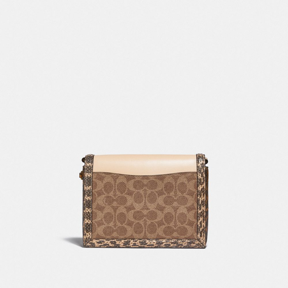 Hutton Shoulder Bag In Signature Canvas With Snakeskin Detail