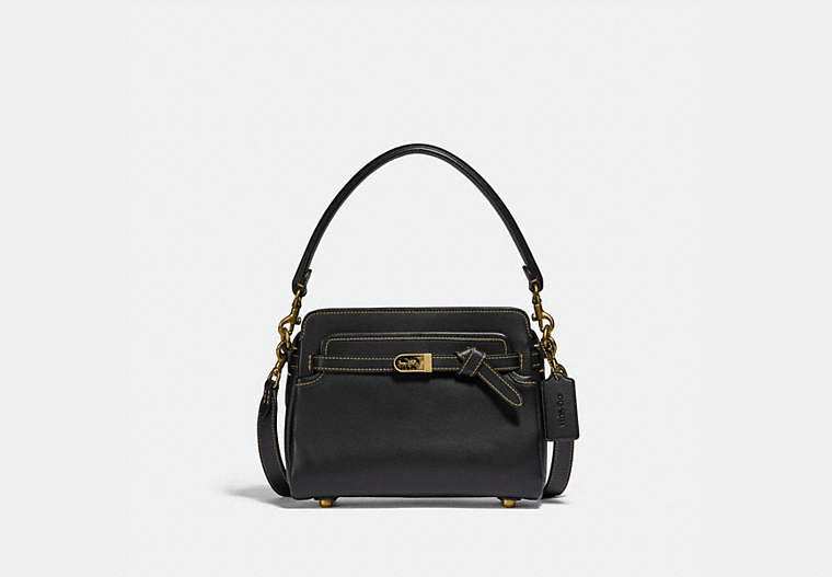 COACH®,TATE CARRYALL,Smooth Leather,Medium,Brass/Black,Front View