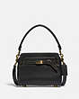COACH®,TATE CARRYALL,Smooth Leather,Medium,Brass/Black,Front View
