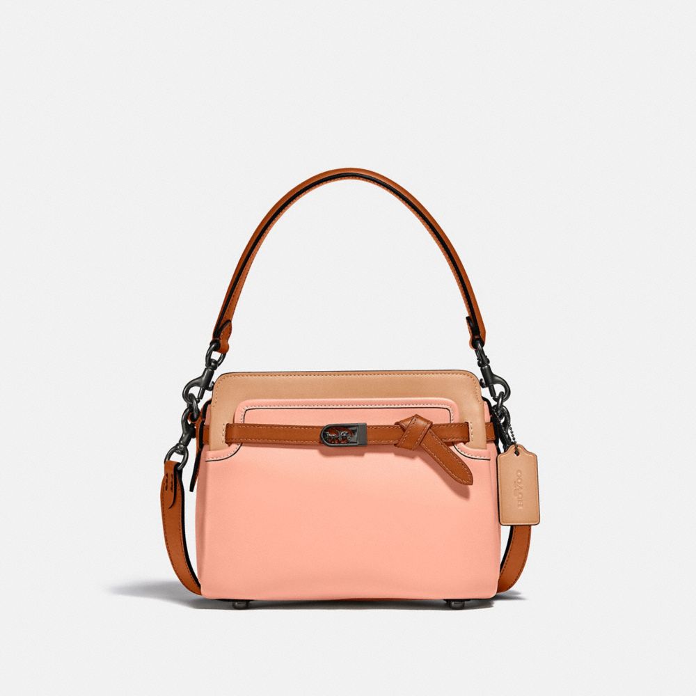 COACH®,FOURRE-TOUT TATE EN CONTRASTE DE COULEUR,Cuir souple,Étain/Rose fard Naturel Multi,Front View