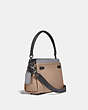 COACH®,TATE CARRYALL IN COLORBLOCK,Smooth Leather,Medium,Pewter/Taupe Granite Multi,Angle View