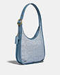 COACH®,ERGO SHOULDER BAG IN SIGNATURE JACQUARD,Jacquard/Smooth Leather,Medium,Brass/Marble Blue Azure,Angle View