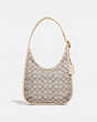 COACH®,ERGO SHOULDER BAG IN SIGNATURE JACQUARD,Jacquard/Smooth Leather,Medium,Brass/Stone Ivory,Front View