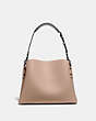 COACH®,WILLOW SHOULDER BAG IN COLORBLOCK,Pebble Leather,Medium,Pewter/Taupe Multi,Back View