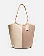 COACH®,BEA TOTE IN COLORBLOCK,Smooth Leather,Large,Brass/Ivory Taupe Multi,Front View