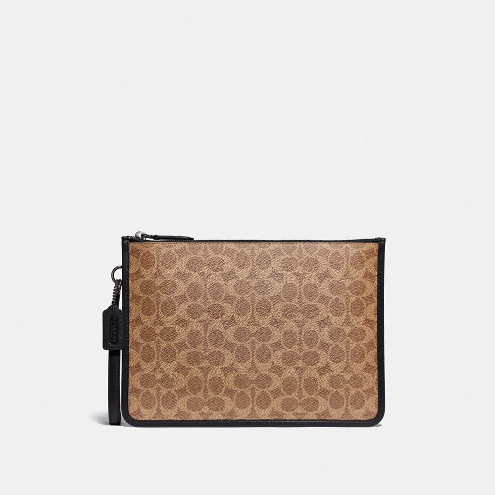 COACH®,Charter Pouch In Signature Canvas,,Front View
