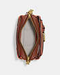 COACH®,TATE 18 CROSSBODY IN COLORBLOCK,Glovetanned Leather,Small,Brass/Light Coral Multi,Inside View,Top View