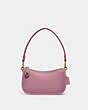 COACH®,SWINGER BAG 20,Glovetanned Leather,Small,Brass/Violet,Front View