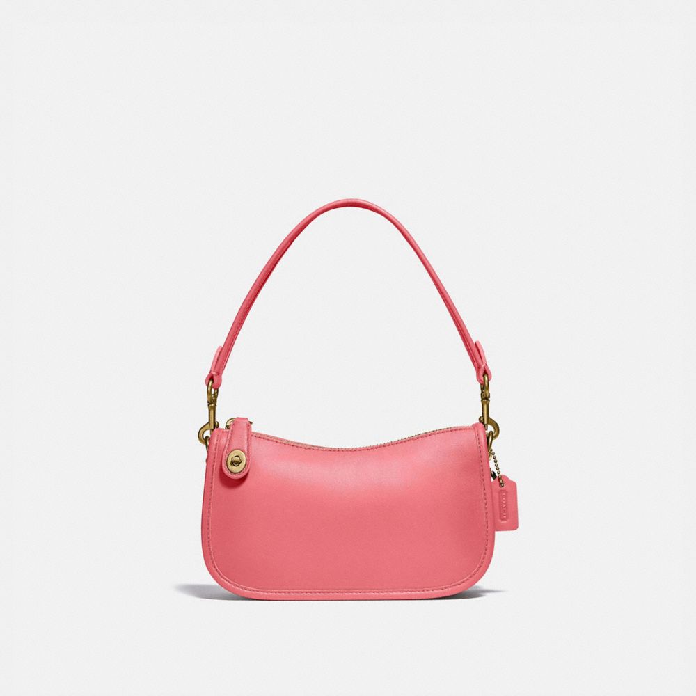 COACH®,Swinger Bag 20,Leather,Shoulder Bag,Logo,Embossed,Day Party,,Front View